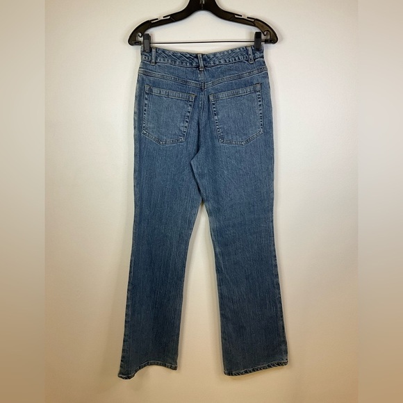 IOS Jeans Women’s 6 Blue Y2K Bootcut Embroidered Embellished Silver 5 Pocket Zip - Picture 2 of 8